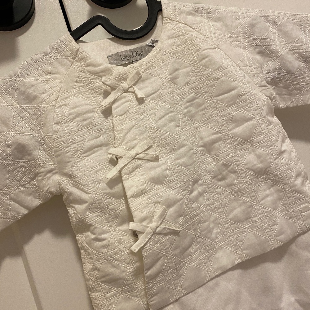 Baby Dior white one piece suit - 12 months